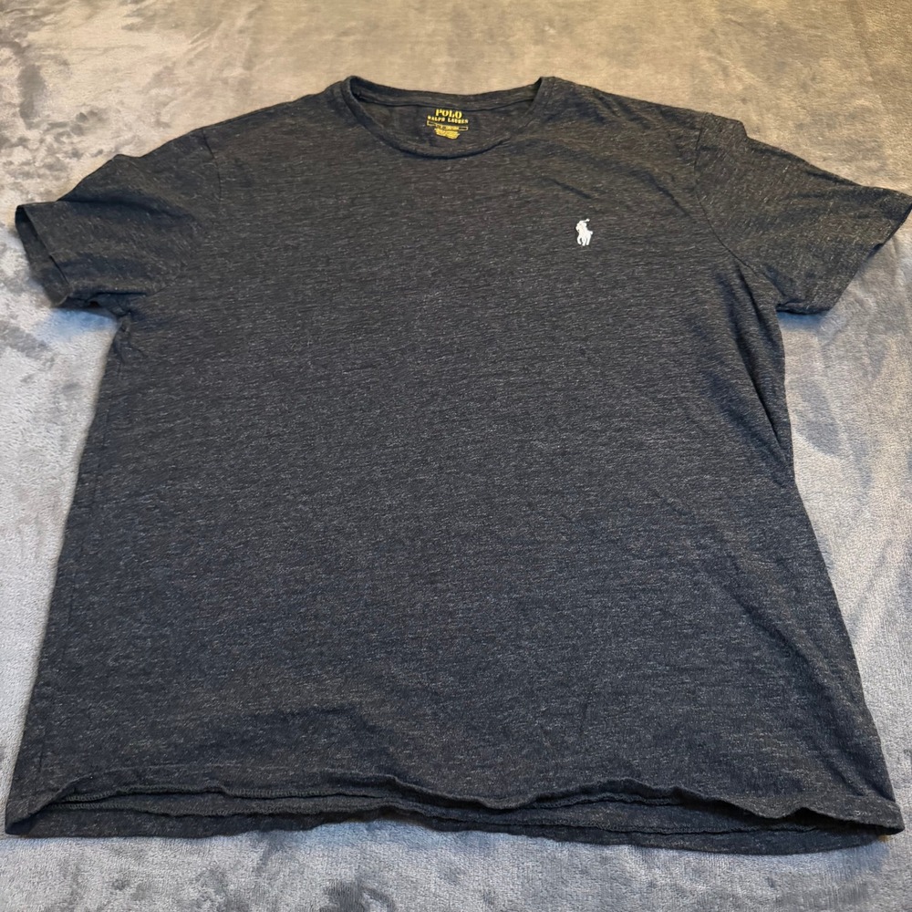 Polo Ralph Lauren Heather Charcoal Crew Neck Short Sleeve T Shirt Mens Large